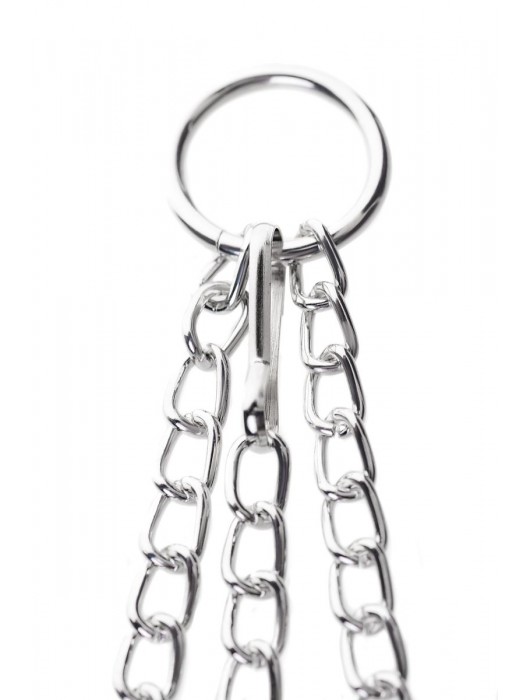 Серебристо-чёрные зажимы для сосков с кольцом для пениса TOYFA Metal - ToyFa - купить с доставкой в Самаре