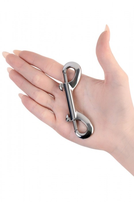 Серебристый двухсторонний карабин TOYFA Metal - ToyFa - купить с доставкой в Самаре