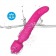 Ярко-розовый двусторонний wand-вибромассажер с рифленой ручкой - 22,5 см. - Silicone Toys купить в Самаре с доставкой в Orgasmix.ru Ярко-розовый двусторонний wand-вибромассажер с рифленой ручкой - 22,5 см. - Silicone Toys