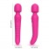 Ярко-розовый двусторонний wand-вибромассажер с рифленой ручкой - 22,5 см. - Silicone Toys купить в Самаре с доставкой в Orgasmix.ru Ярко-розовый двусторонний wand-вибромассажер с рифленой ручкой - 22,5 см. - Silicone Toys